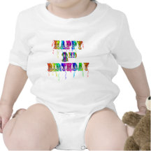 2ème T-shirts heureux d'enfant en bas âge d'annive