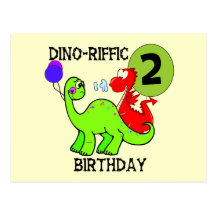 2èmes T-shirts et cadeaux d'anniversaire de dinosa Carte Postale