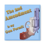 2nd amendment gun permit refrigerator magnet