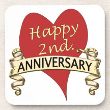 2nd. Anniversary Drink Coaster