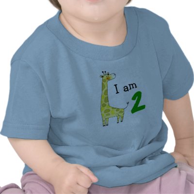 2nd birthday baby gift (cute giraffe) t shirt by jsoh