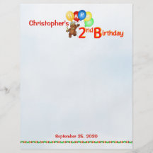 2nd Birthday Bears Scrapbook Paper 1 Flyer Design
