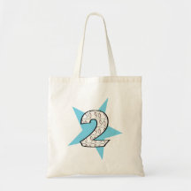 2nd Birthday Blue Baseball Star Bag