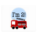 2nd Birthday Firetruck Postcard