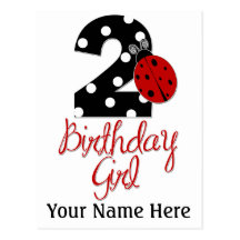 2nd Birthday Girl - Ladybug - 2 Lady Bug Post Cards