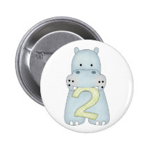 2nd Birthday Hippo Pins