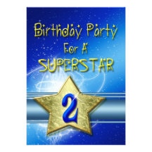 2nd Birthday party Invitation for a Superstar.