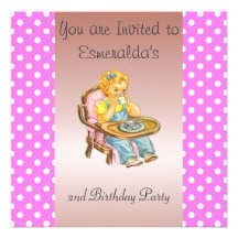 2nd Birthday Party Pink Custom Invitation