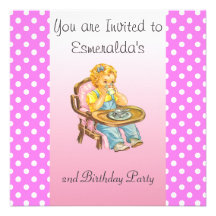 2nd Birthday Party Pink Invite