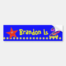 2nd Birthday Party Red Smiley Star Decoration Bumper Sticker