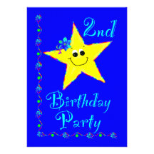 2nd Birthday Party Star Invitation