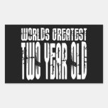 2nd Birthday Party Worlds Greatest Two Year Old Rectangle Stickers