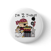 2nd  Birthday Pirate Tshirts and Gifts Pin