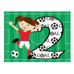 2nd Birthday Soccer Girl Red and White Post Cards
