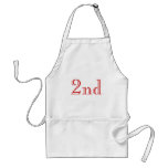 2nd. Custom Text. Red and White. Aprons