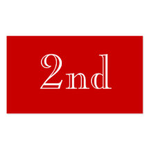 2nd. Custom Text. Red and White. Business Card Template