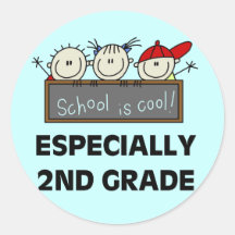 2nd Grade School is Cool Tshirts and Gifts Round Stickers