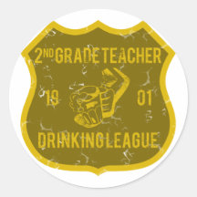 2nd Grade Teacher Drinking League Stickers