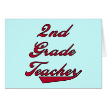 2nd Grade Teacher Red Tshirts and Gifts Greeting Card