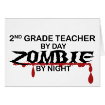 2nd Grade Teacher Zombie Card