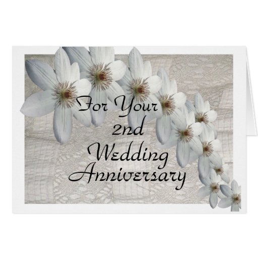 2nd Wedding Anniversary Card Traditional Template