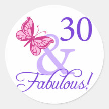30 And Fabulous Birthday Sticker