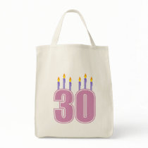 30 Birthday Candles (Pink / Purple) Tote Bag