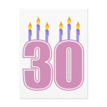 30 Birthday Candles (Pink / Purple)