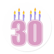 30 Birthday Candles (Pink / Purple)