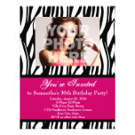 30 Pink Zebra Swirl Custom Invitations