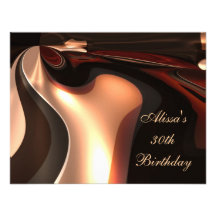 30ème Écoulement de chocolat d'art abstrait de fêt Invitation Personnalisée