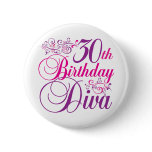 30th Birthday Diva buttons