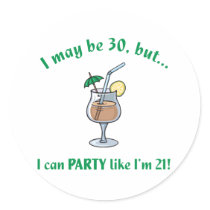30th Birthday Gag Gift Sticker