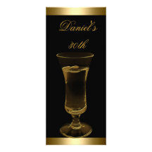 30th Birthday Mens Sepia Gold Drinks Man Personalized Announcement