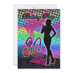 30th Birthday Party Invitation, Neon With Female S