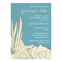 30th Birthday Party Invitation with Beach Theme