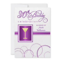 30th Birthday Party Invitations - with Monogram