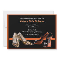 30th Birthday Party Shoes Invitation