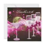 30th Birthday Pink Martini Champagne Personalized Announcements