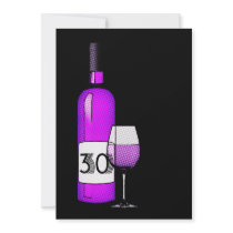 30th birthday : wine bottle & glass