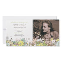 30th Flowers Birthday Party Photo Card Invitation