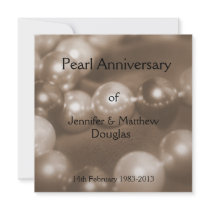 30th Pearl Wedding Anniversary Celebaration Custom Invites