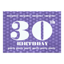 30th SURPRISE Birthday Party Big Numbers Template Announcement