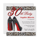 30th Thirtieth Birthday Party Stiletto Heels Personalized Invitations