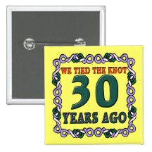 30th Wedding Anniversary Buttons