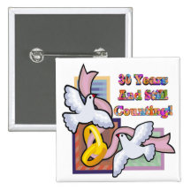 30th wedding anniversary gw pinback button