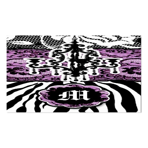 311-2 WILD MIX N' MATCH ZEBRA PURPLE BUSINESS CARD TEMPLATE