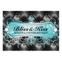311 Aqua Bliss Black Tuft Metallic Business Card Templates