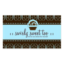 311 Baby Blue Swirly Sweet Business Card Templates