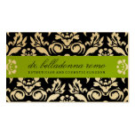 311-Belladonna Damask Golden Lime Business Cards